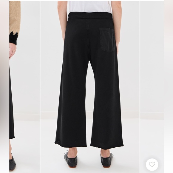 Nili Lotan Kiki Sweatpants 100% cotton wide leg crop in black size small - Picture 5 of 16